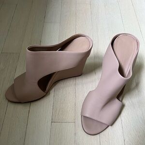 Vince Brand - Kaya Leather Wedge Nude Mule